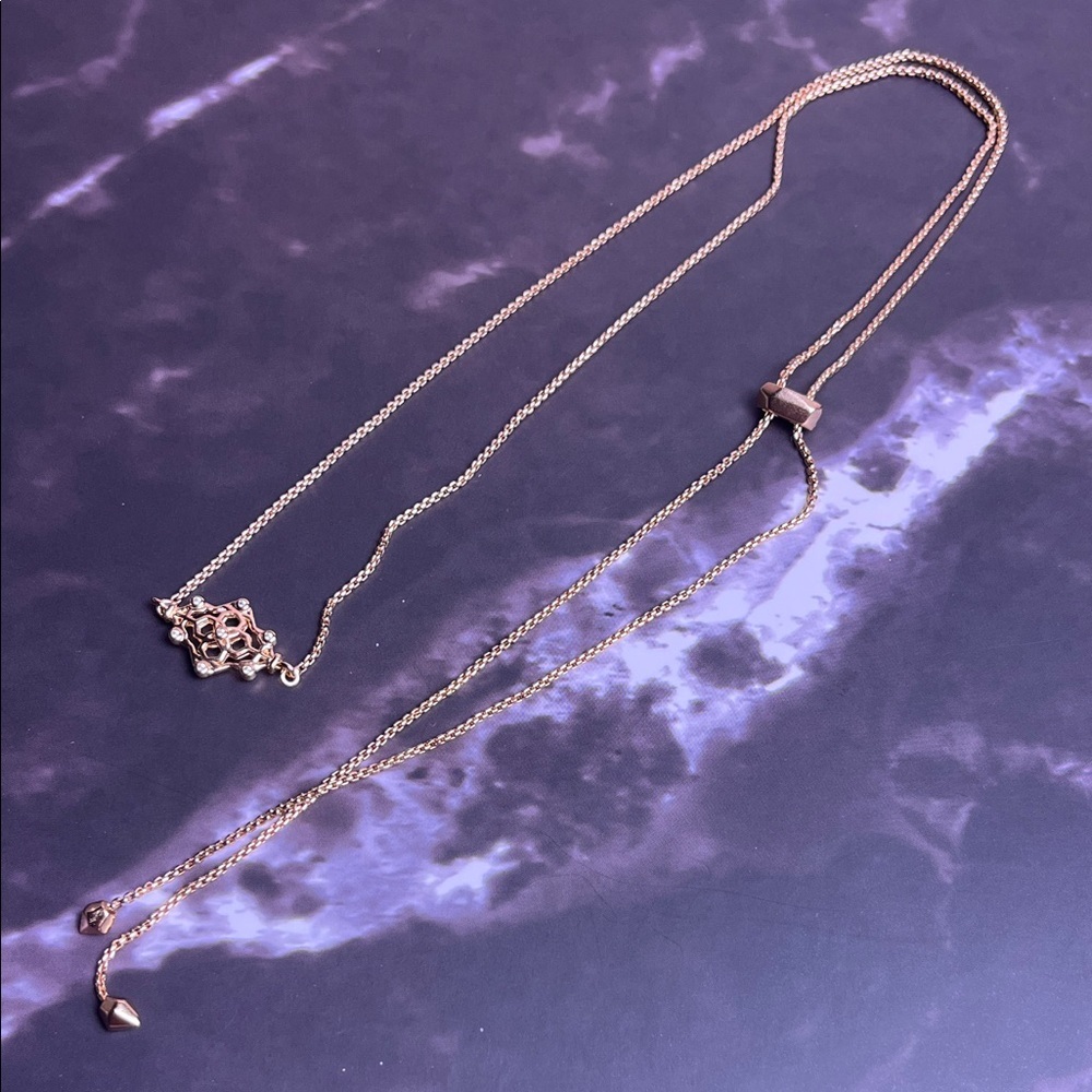 Kendra Scott Adjustable Chain Gold Necklace with Crystal Accents - Picture 2 of 4